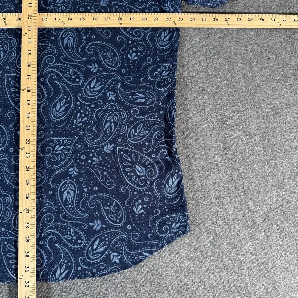 Polo Ralph Lauren Cambridge Shirt Mens Small Blue Paisley Linen Button Up